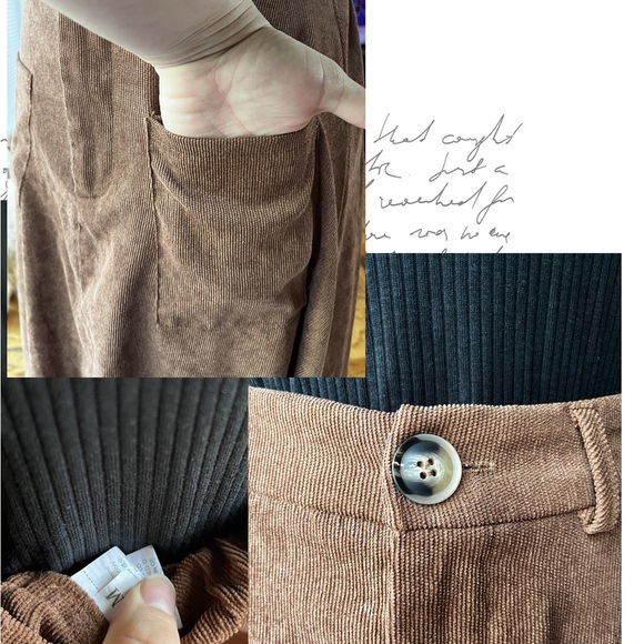 Women's Brown Corduroy A-Line Midi Skirt - Picture 3 of 5
